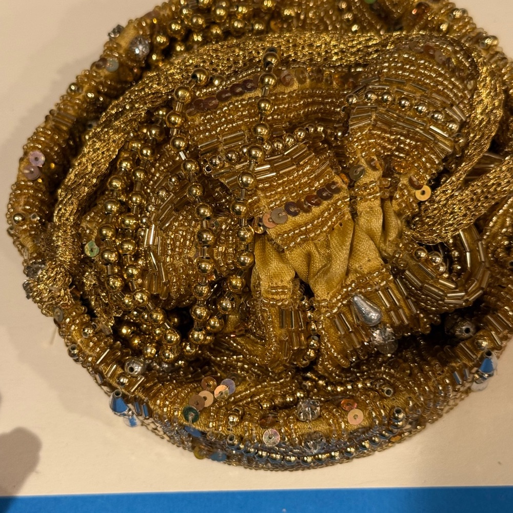 Hand Crafted Gold Beaded Clutch - Picture 10 of 13